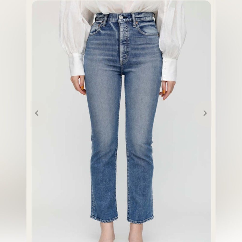Moussy Vintage Cardino High Waist Flare Leg Jeans Blue US 31 NWT MSRP $350